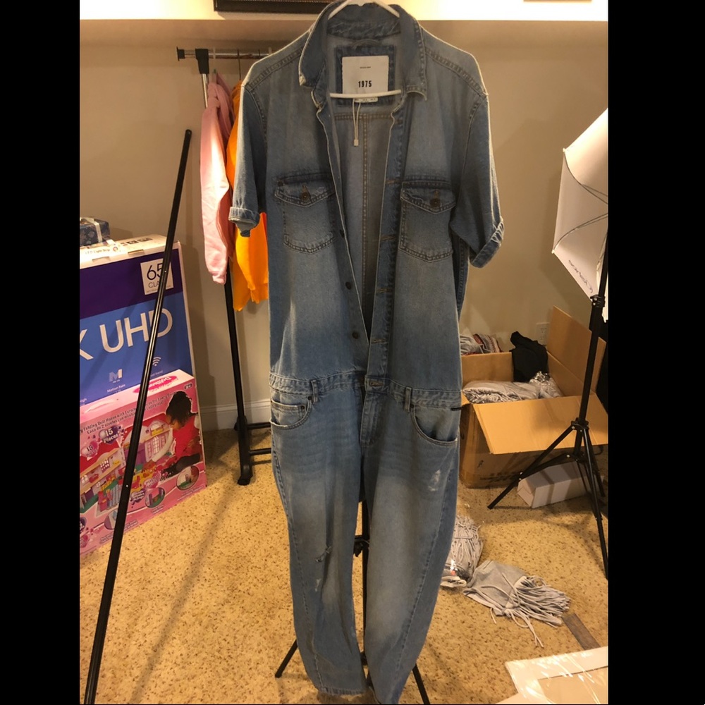 ZARA Men’s XL Distressed Denim Boiler-suit